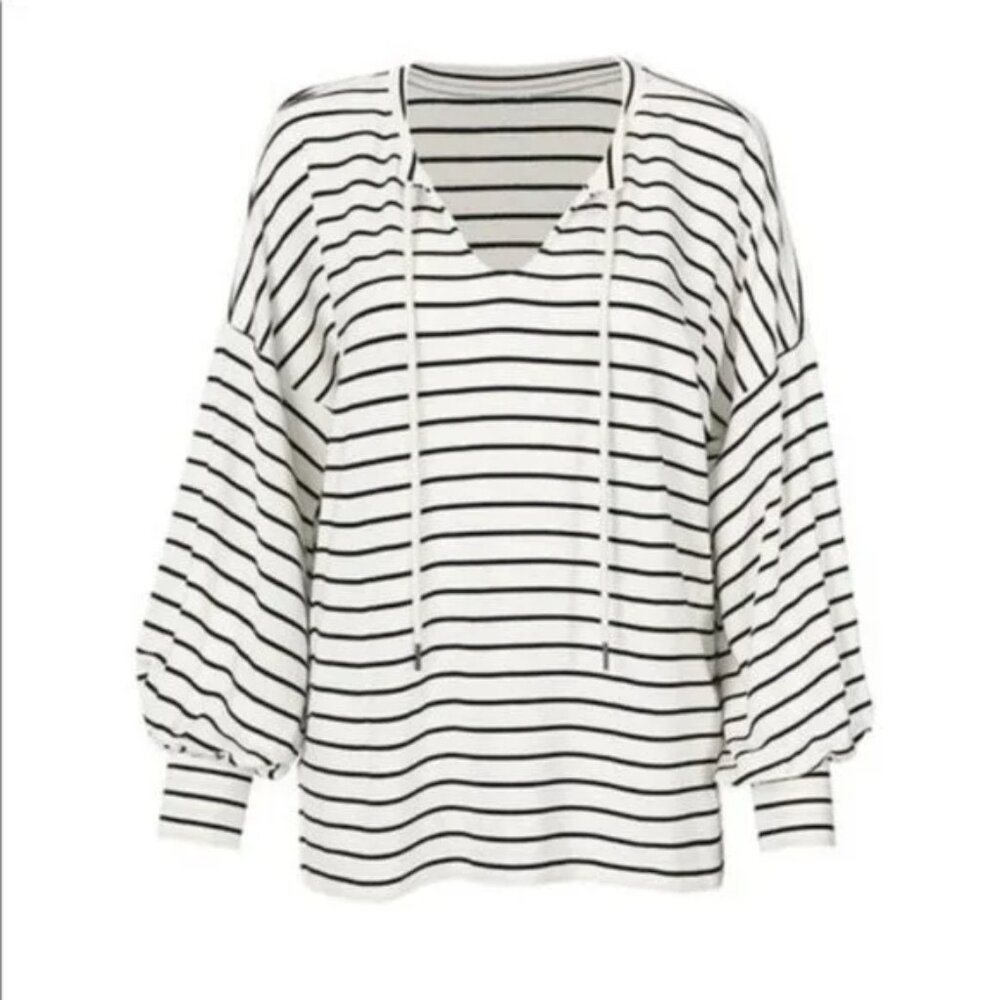 Cabi 5746 Relax Game Day Striped Sweatshirt Small EUC